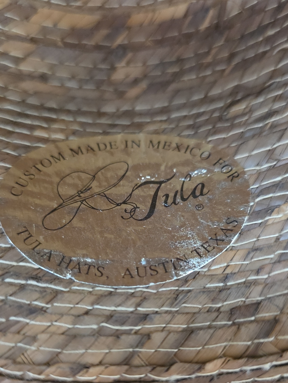Tula Hats Wide Brim Palm Straw Sun Hat Leather Chin Strap Made in Mexico - Picture 4 of 11